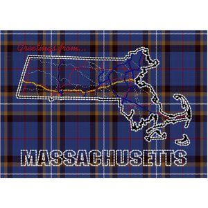 Massachusetts Tartan Map Art Print